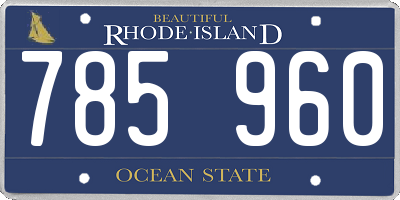 RI license plate 785960