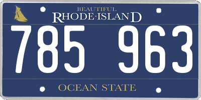 RI license plate 785963
