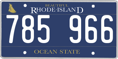 RI license plate 785966