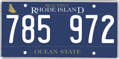RI license plate 785972