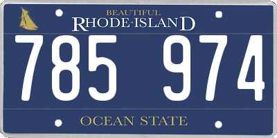 RI license plate 785974