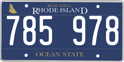 RI license plate 785978