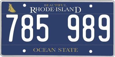 RI license plate 785989