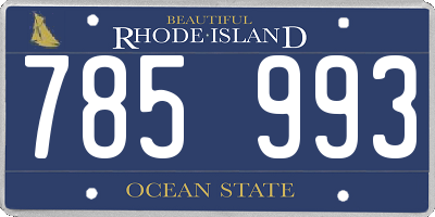 RI license plate 785993