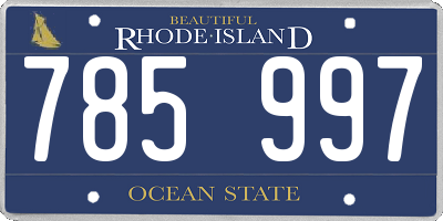 RI license plate 785997