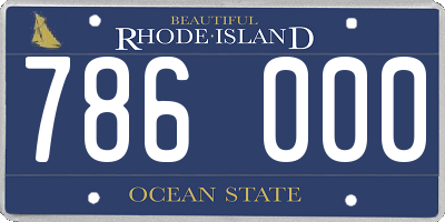 RI license plate 786000