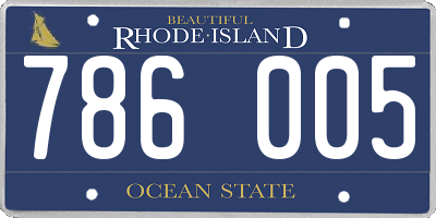 RI license plate 786005