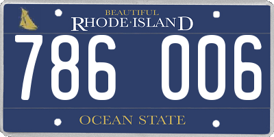 RI license plate 786006