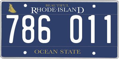 RI license plate 786011