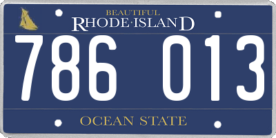 RI license plate 786013