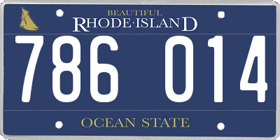 RI license plate 786014