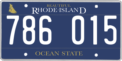 RI license plate 786015
