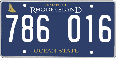 RI license plate 786016