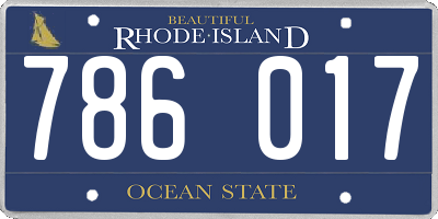 RI license plate 786017