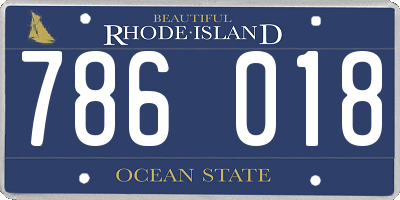 RI license plate 786018