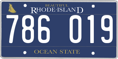 RI license plate 786019