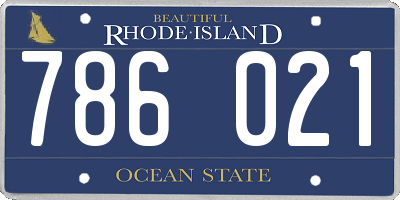 RI license plate 786021