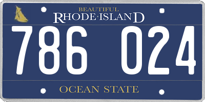 RI license plate 786024