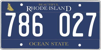 RI license plate 786027