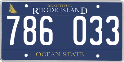RI license plate 786033