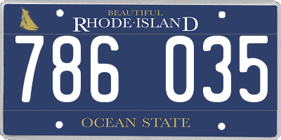 RI license plate 786035