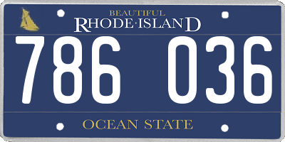 RI license plate 786036