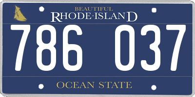 RI license plate 786037