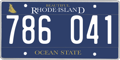 RI license plate 786041