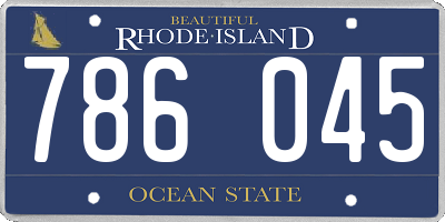 RI license plate 786045