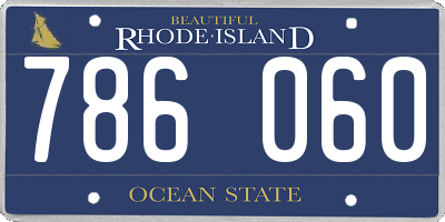 RI license plate 786060