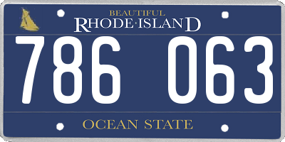 RI license plate 786063