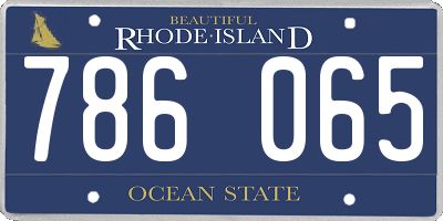 RI license plate 786065