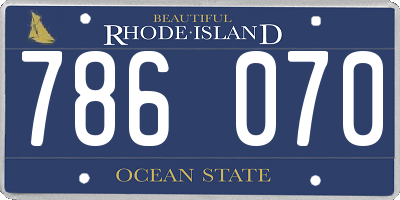 RI license plate 786070