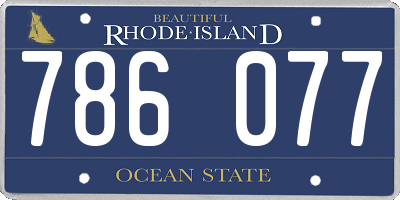 RI license plate 786077