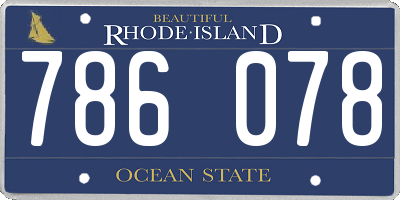 RI license plate 786078