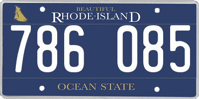 RI license plate 786085