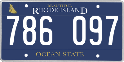 RI license plate 786097