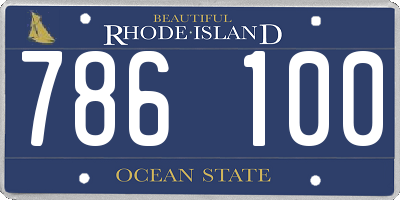 RI license plate 786100