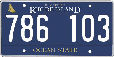 RI license plate 786103