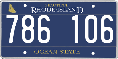 RI license plate 786106