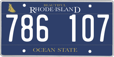 RI license plate 786107