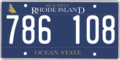 RI license plate 786108