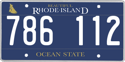 RI license plate 786112