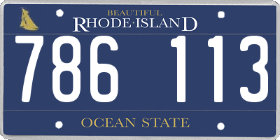 RI license plate 786113