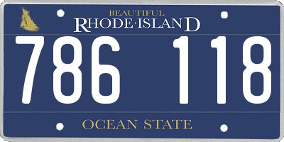 RI license plate 786118