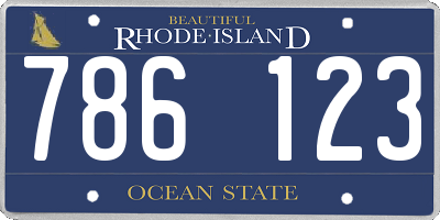 RI license plate 786123