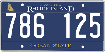 RI license plate 786125