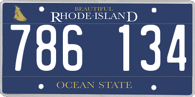 RI license plate 786134