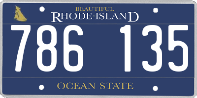 RI license plate 786135