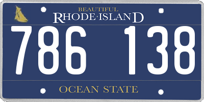 RI license plate 786138